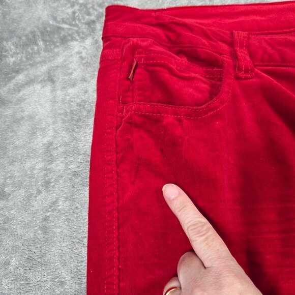 Tripp NYC Pants Womens Juniors 15 Red Corduroy 34" Waist Skinny Rave Punk Goth - Picture 4 of 10